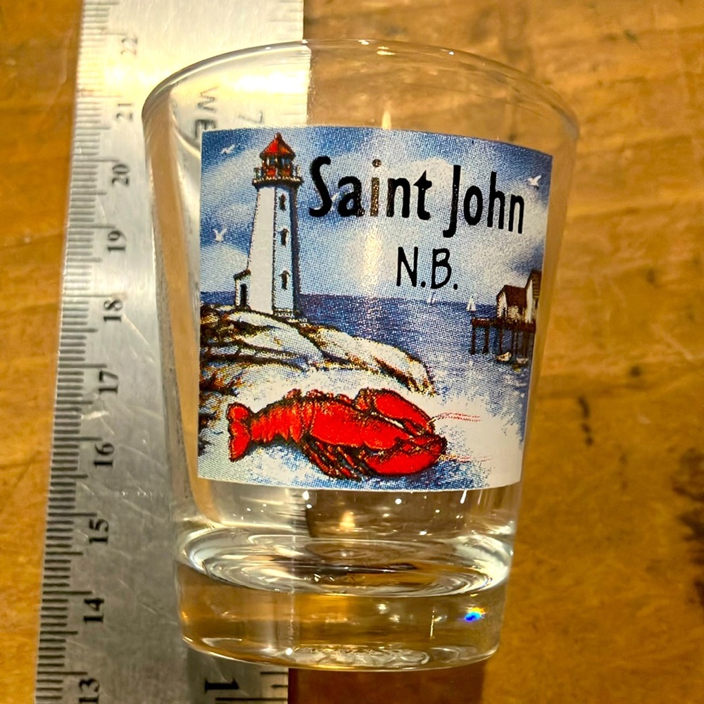 Collectible Saint John New Brunswick crab lighthouse Canada Shot Glass